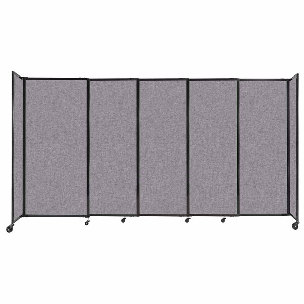 StraightWall Sliding Portable Partition 11'3" x 6' Cloud Gray Fabric